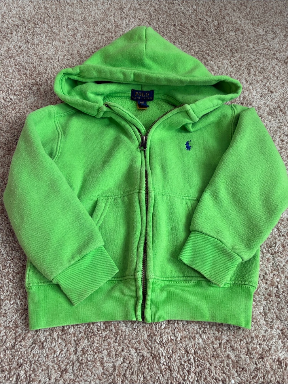 Polo by Ralph Lauren Neon Green Fleece Zip Hoodie